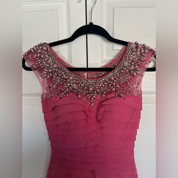 Pink Beaded Jovani Bandage Cocktail Dress Size 0 - Picture 5 of 10